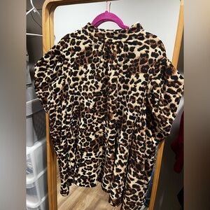 SHEIN Leopard Print Blouse - Brown and Black